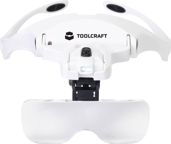 TOOLCRAFT 2469761 Lupbriller med LED-belysning Forstørrelsesfaktor: 3.5 x, 2.5 x, 2.0 x, 1.5 x, 1.0 x Linsestørrelse: (L x B) 95 mm x 34 mm
