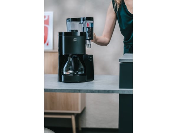 Melitta Look, Suodatinkahvinkeitin, 1,25 L, Jauhettu kahvi, 1080 W, musta