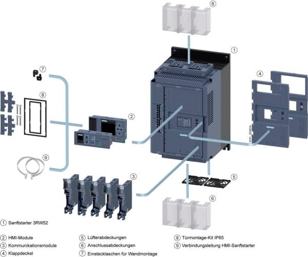 Siemens 3RW5245-6AC04, IP00, 9,9 kg, 500 mm, 330 mm, 310 mm