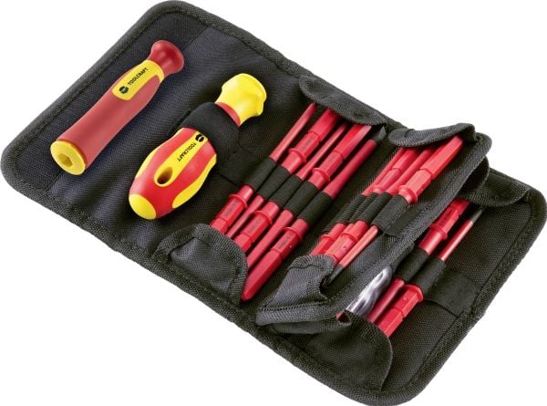 TOOLCRAFT 2236585 Udskiftelig klinge 18 dele Kærv, Udvendig sekskant (TX), Krydskærv Phillips, Krydskærv Pozidriv Elektronik og finmekanik, Elektri...