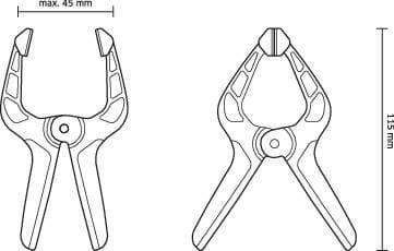 Skruvmejsel TOOLCRAFT 2226761 Spann-Weite (max.):45 mm Upphängningslängd:50 mm