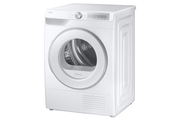 Samsung Series 6 DV90DG6845HH, Frittstående, Frontmatet, Varme pumpe, Hvit, Rotasjon, Berøringskontroll, Riktig/Høyre