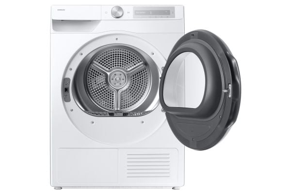 Samsung Series 6 DV90DG6845HH, Frittstående, Frontmatet, Varme pumpe, Hvit, Rotasjon, Berøringskontroll, Riktig/Høyre
