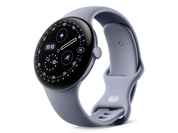 Google Pixel Watch 4 - 45 mm - satin moonstone aluminum - smartklokke med aktivt bånd - fluorelastomer med myk berøringsoverflate - moonstone - bån...