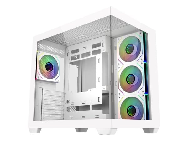 Cooler Master Elite 681 - Mid tower - ATX - sidepanel med vindu (herdet glass) - ingen strømforsyning (ATX) - hvit - USB/lyd