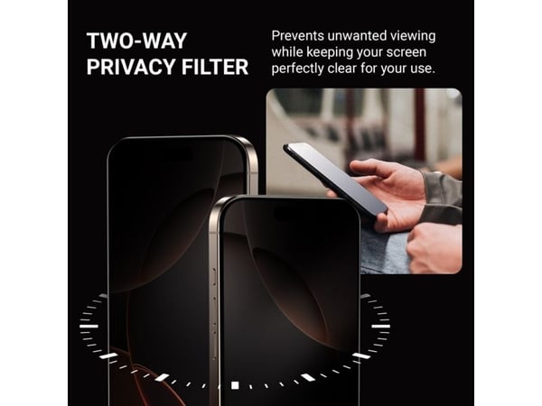 Crong Privacy 3D Armour Glass, Apple, iPhone 17, iPhone 17 Pro, iPhone 16 Pro, 1 stykker