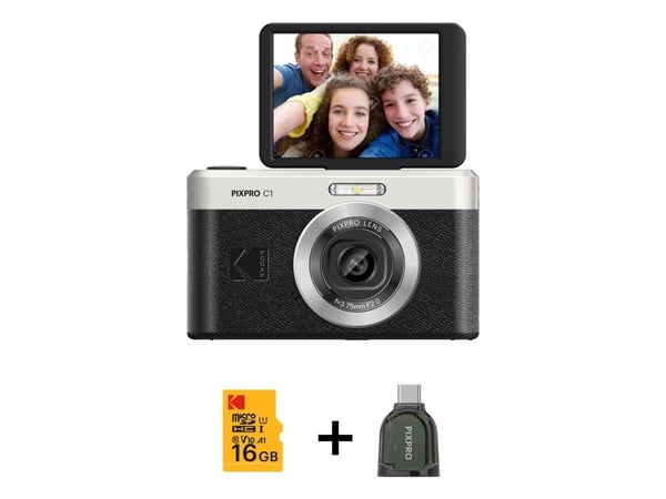 Kodak PIXPRO C1, 13 MP, 4160 x 3120 pixlar, 1/3", CMOS, Full HD, Svart