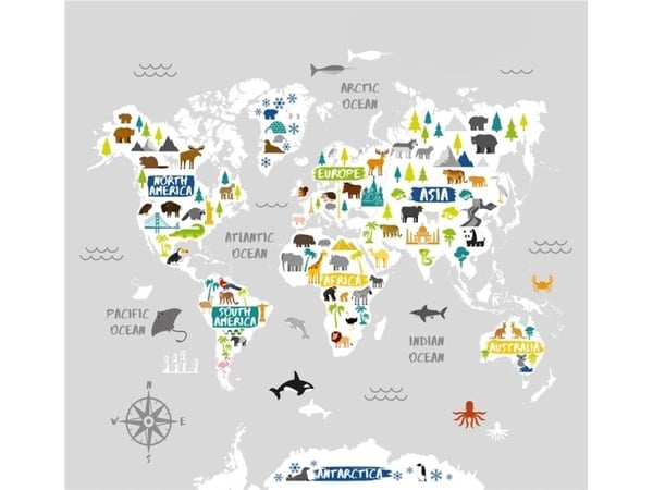 Fototapet PHOTOMURAL 119600 KIDS WORLD MAP