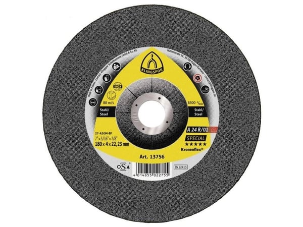 Klingspor 13756 A 24 R/01 spesial slipeskive 180 mm 22,23 mm (10 stk)
