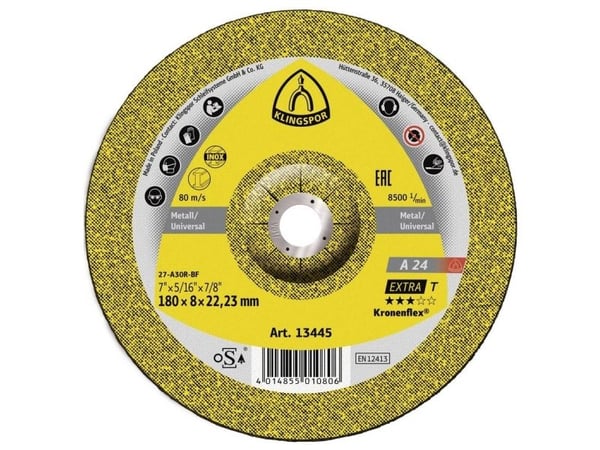 Klingspor 13794 A 24 Extra T Skrubbeskive 180 mm 22,23 mm 10 stk