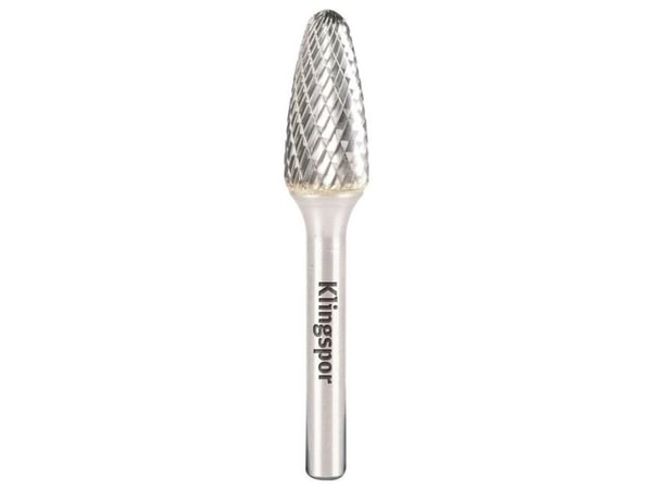 Klingspor 334156 fresestift kjegle med kulehode lengde 64 mm mål Ø 9,6 mm skaftdiameter 6 mm