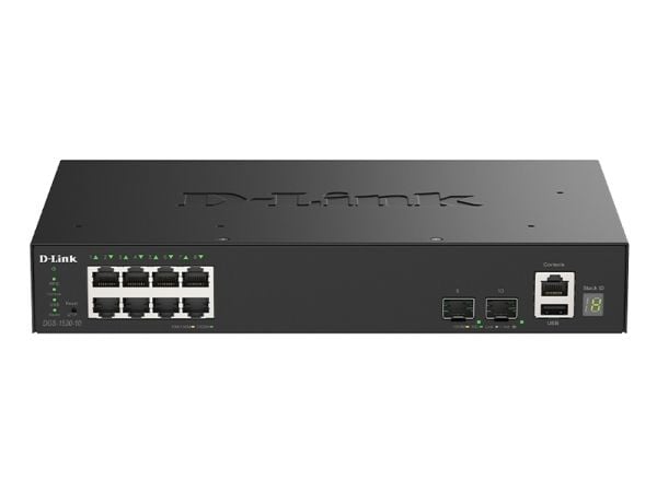 D-Link SmartPro DGS-1530-10 - Switch - smart - 8 x 10/100/1000 + 2 x 10 Gigabit SFP+ - stasjonær, rackmonterbar