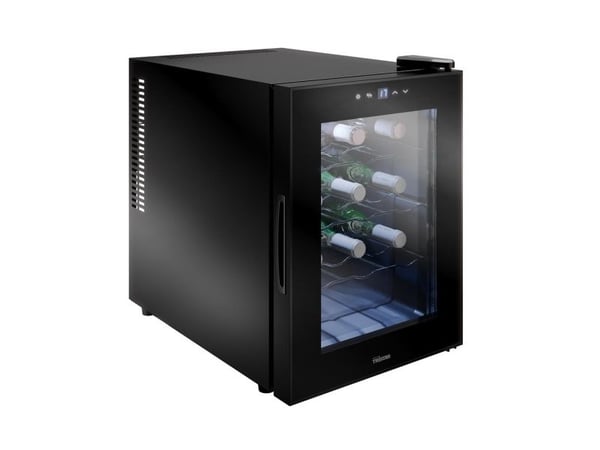 Tristar Grand Saigneé, Termoelektrisk Vinkjøler, Frittstående, 12 flasker, 55 W, F, Svart
