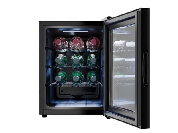 Tristar Grand Saigneé, Termoelektrisk Vinkjøler, Frittstående, 12 flasker, 55 W, F, Svart