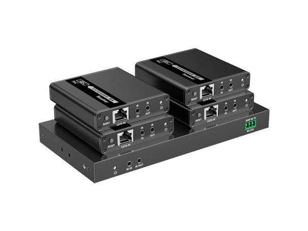 Techly IDATA EX-HL41TYP, 3840 x 2160 pixels, AV transmitter & receiver, 70 m, Wired, Black, HDCP