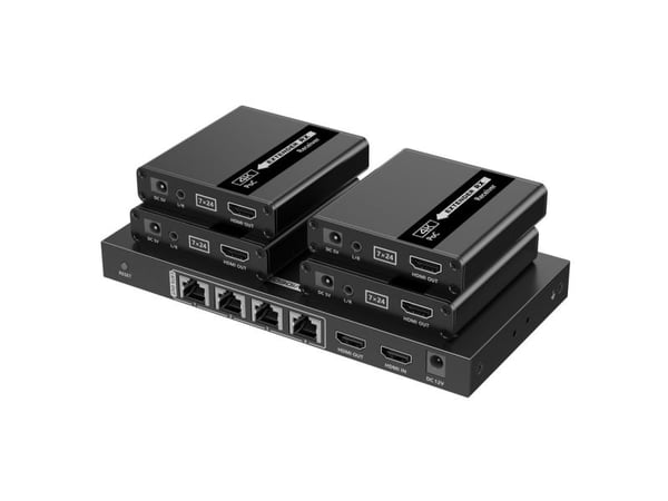 Techly IDATA EX-HL41TYP, 3840 x 2160 pixels, AV transmitter & receiver, 70 m, Wired, Black, HDCP