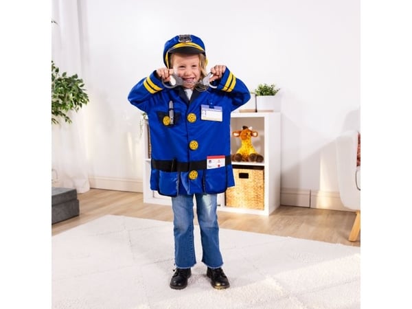 Melissa & Doug MPP RLP PoliceOfficerCstmRlplySet GML, Fancy kostyme, Barn, Unisex, Uniform, Politi, Blå, Gult