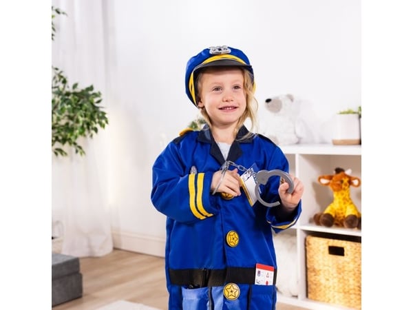 Melissa & Doug MPP RLP PoliceOfficerCstmRlplySet GML, Fancy kostyme, Barn, Unisex, Uniform, Politi, Blå, Gult