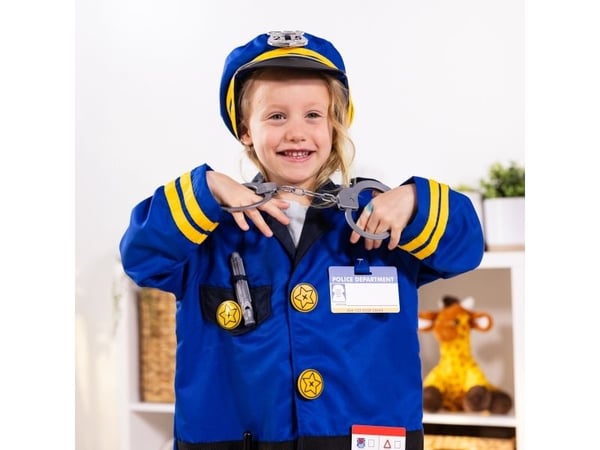 Melissa & Doug MPP RLP PoliceOfficerCstmRlplySet GML, Fancy kostyme, Barn, Unisex, Uniform, Politi, Blå, Gult