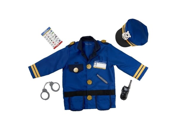 Melissa & Doug MPP RLP PoliceOfficerCstmRlplySet GML, Fancy kostyme, Barn, Unisex, Uniform, Politi, Blå, Gult
