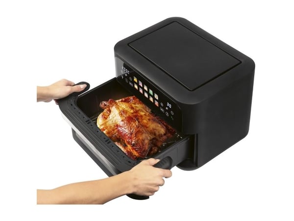 ProfiCook PC-FR 1313 H, Varmluftsfrityr, 10 l, 80 °C, 200 °C, Dobbel, Sort, Rustfritt stål