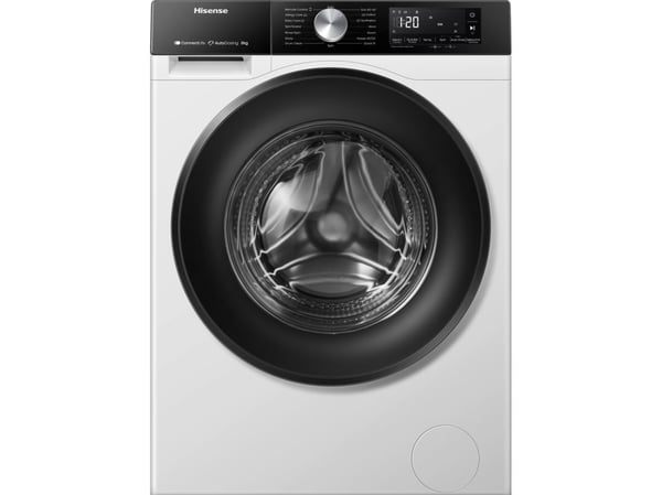 Hisense WF3S8045BW3, Edestä täytettävä, 8 kg, B, 72 dB, 1400 RPM, A