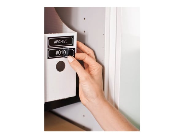 Brother TZe-355 - Standardklebemiddel - hvitt på svart - Rull (2,4 cm x 8 m) 1 kassett(er) laminert teip - for Brother PT-D600; P-Touch PT-2430, 36...