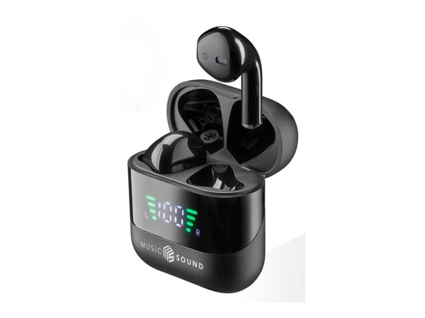 MUSIC SOUND SPARK - True wireless-hodetelefoner med mikrofon - i øret - Bluetooth - svart