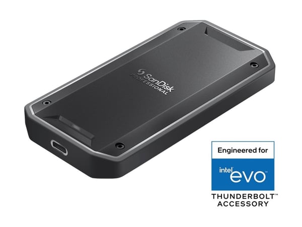 SanDisk Professional PRO-G40 - SSD - 2 TB - exFAT - ekstern (bærbar) - USB 3.2 Gen 2 / Thunderbolt 3 (USB-C kontakt) - svart