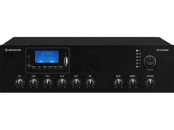 Monacor PA-812DAP ELA-förstärkare 120 W 1 kanal 1-zon