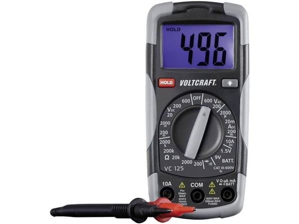 VOLTCRAFT 1214405 Hånd-multimittari digitaalinen CAT III 600 V Visning (counts): 2000
