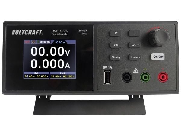 VOLTCRAFT DSP-3005 laboratoriestrømforsyning, justerbar 0 - 30 V 0 - 5 A 150 W USB 2.0 plugg En slavefunksjon antall utganger 1 x (VC-12231810)