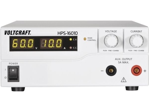 Voltcraft laboratoriestrømforsyning, justerbar HPS-16010 1 - 60 V/DC 0 - 10 A 600 W 1 x Fjernkontroll (HPS-16010)