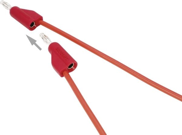 VOLTCRAFT MSB-300 Prøveledning [Lamelstik 4 mm - Lamelstik 4 mm] 0,50 m Rød 1 stk