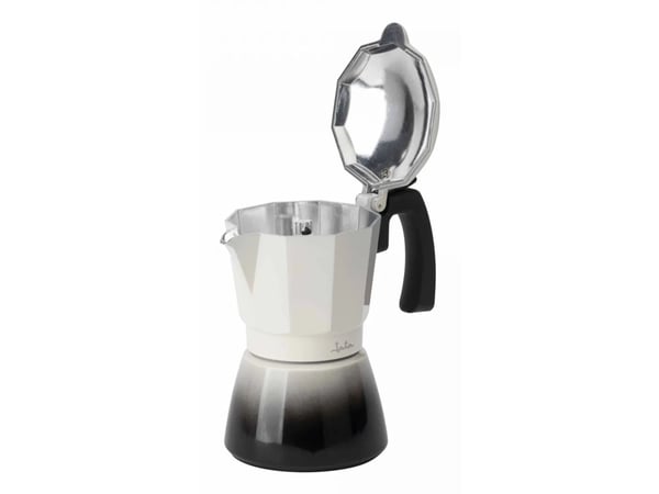 JATA HCAF2406, Mokkagryte, 0,3 l, Sort, Hvit, Aluminium, 6 kopper, 100,5 mm