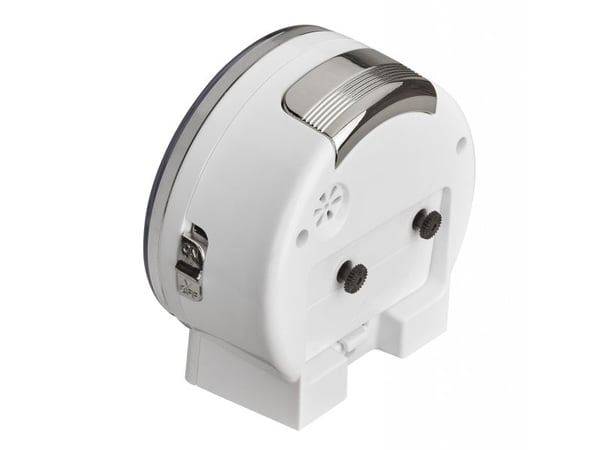 TFA-Dostmann 60.1037.02, Quartz vekkerklokke, Rund, Hvit, Innendørs, Voksen, Batteri