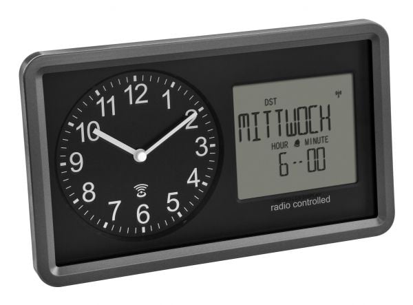 TFA-Dostmann 60.3552.01, Mekanisk alarmklokke, Rektangel, Sort, Innendørs, Voksen, Batteri