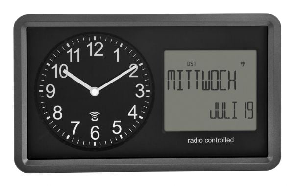 TFA-Dostmann 60.3552.01, Mekanisk alarmklokke, Rektangel, Sort, Innendørs, Voksen, Batteri