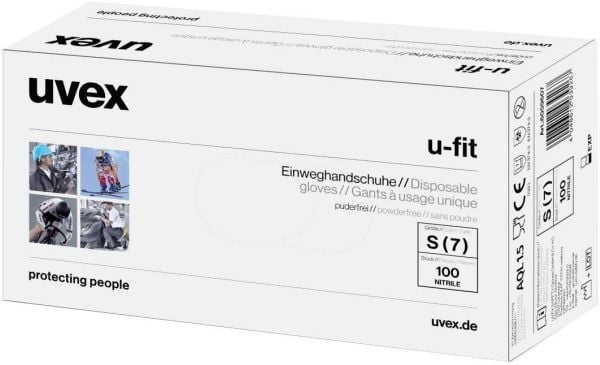 uvex u-fit 6016708 100 kpl Nitriili Kertakäyttökäsine Koko (käsineet): 8, M EN 374