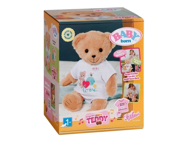 BABY born @ Singing Teddy (tysk versjon), Legetøjsbjørn, 1 År, Klingende, AAA