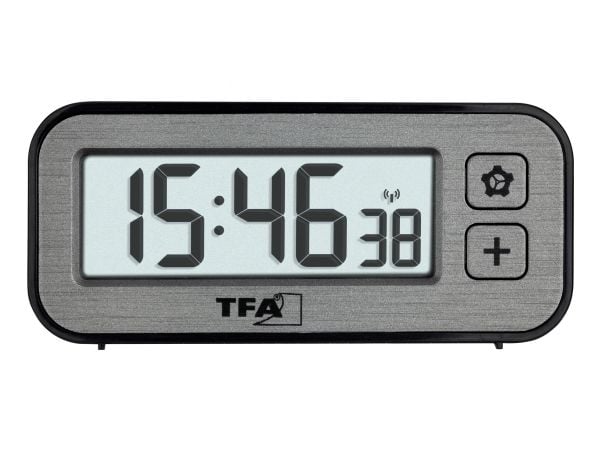 TFA-Dostmann 60.2522.10, Digital vekkerklokke, Rektangel, Sort, Grå, Innendørs, Voksen, 0 - 50 °C