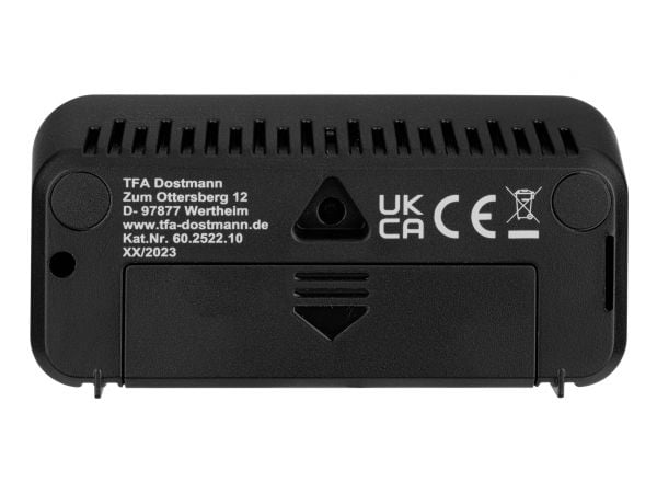 TFA-Dostmann 60.2522.10, Digital vekkerklokke, Rektangel, Sort, Grå, Innendørs, Voksen, 0 - 50 °C