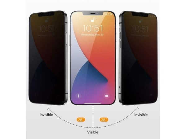 nevox Nevoglass 3D Privacy, Apple, iPhone 16 Pro, Ripebestandig, Knusesikker, Svart, Gjennomsiktig, 1 stykker