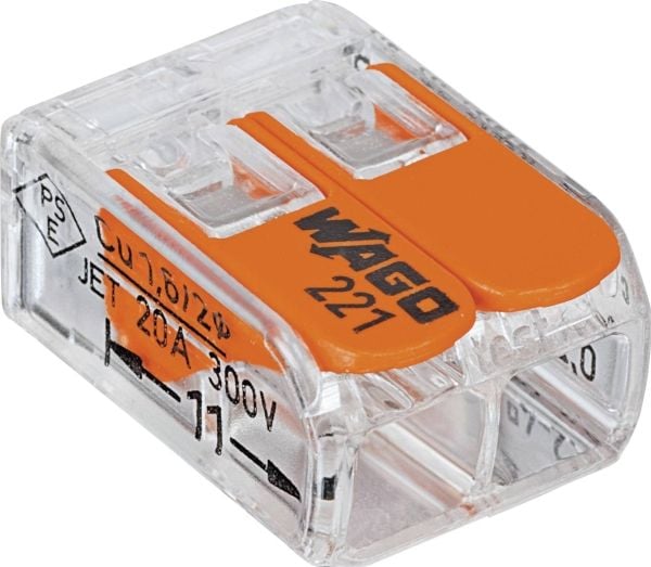 WAGO Samlemuffe 2x0,2-4mm2 transparent - (100 stk.)