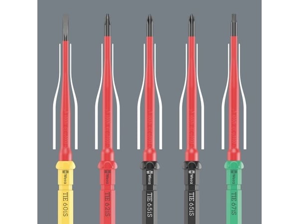 Wera Kraftform Kompakt VDE 65 iS PZ/S # 1 x 157 mm TIE Elektriker Plus/Minus Utbytbart blad 1 mm