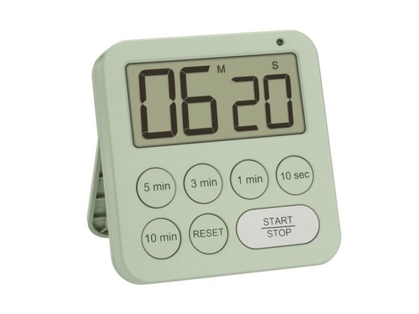 TFA-Dostmann 38.2056.04, Päivittäinen ajastin, Vihreä, Digitaalinen, Muovi, 99 min, 1,5 V