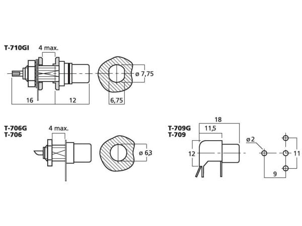 T-709 Phono-uttag