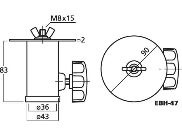 Monacor EBH-47 #####Stativadapter