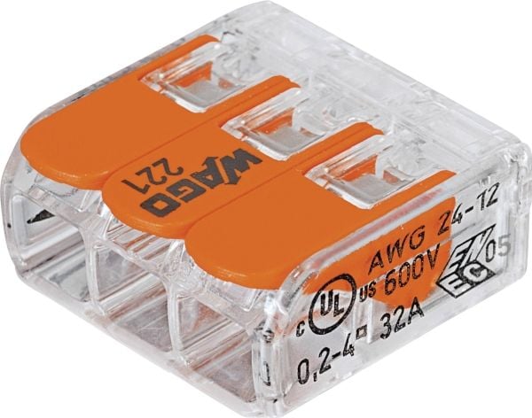 Wago 221-413, 18,7 mm, 18,6 mm, 8,3 mm, 450 V