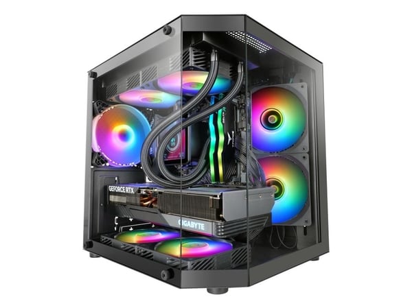 Mars Gaming MC-3TLITE, Mini Tower, PC, Svart, micro ATX, Mini-ITX, Spela, Multi